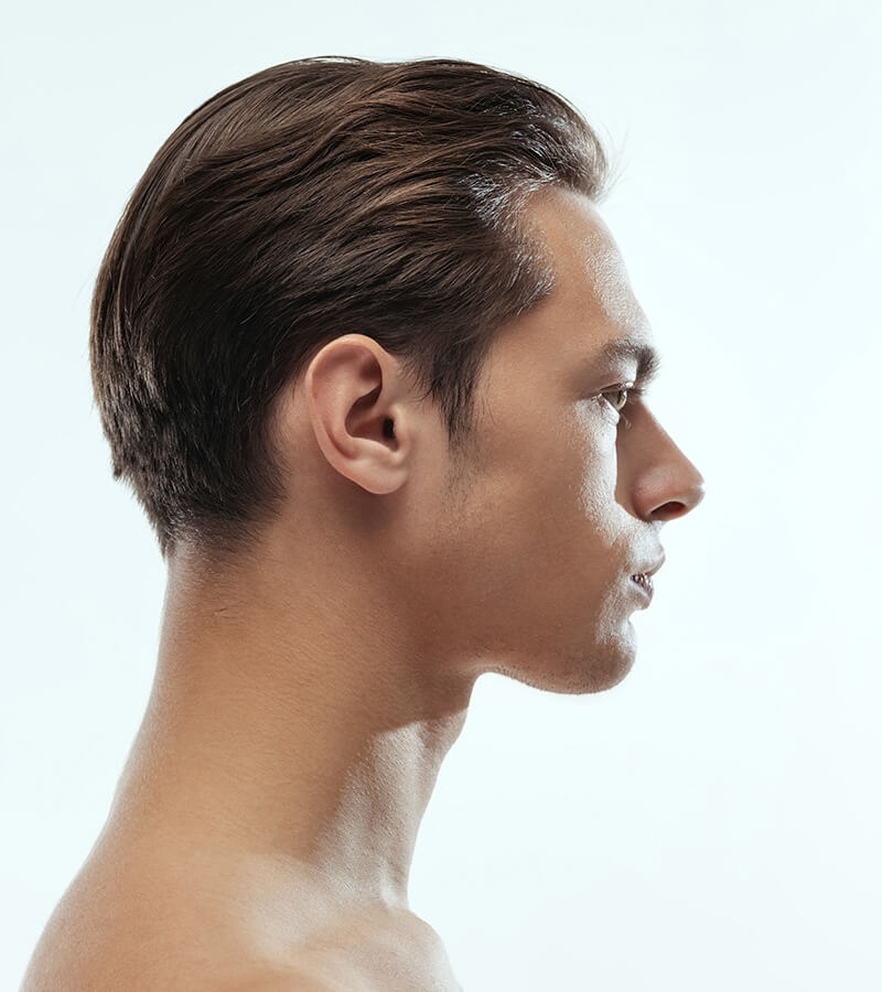 Profile of a handsome young man